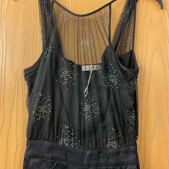 Rami Brook Stasia Embellished Halter Black Jumpsuit New with defects size 0 - Picture 3 of 6